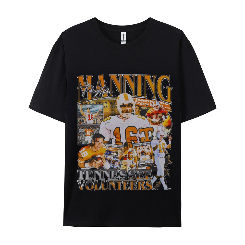Classic Style Unisex-Adult Oversized Pure Cotton T-Shirt Graphic PEYTON MANNING - TENNESSEE TEE