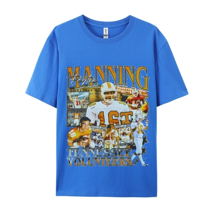 Classic Style Unisex-Adult Oversized Pure Cotton T-Shirt Graphic PEYTON MANNING - TENNESSEE TEE