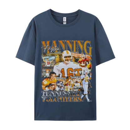 Classic Style Unisex-Adult Oversized Pure Cotton T-Shirt Graphic PEYTON MANNING - TENNESSEE TEE