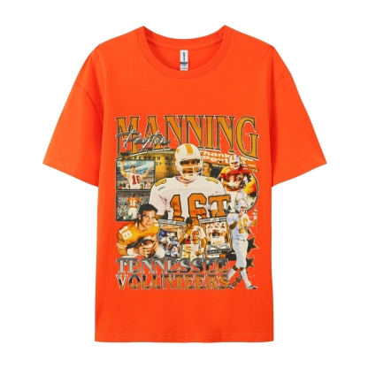 Classic Style Unisex-Adult Oversized Pure Cotton T-Shirt Graphic PEYTON MANNING - TENNESSEE TEE