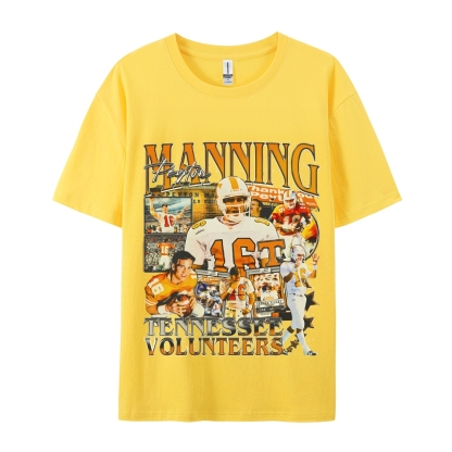 Classic Style Unisex-Adult Oversized Pure Cotton T-Shirt Graphic PEYTON MANNING - TENNESSEE TEE