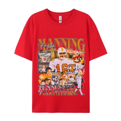 Classic Style Unisex-Adult Oversized Pure Cotton T-Shirt Graphic PEYTON MANNING - TENNESSEE TEE