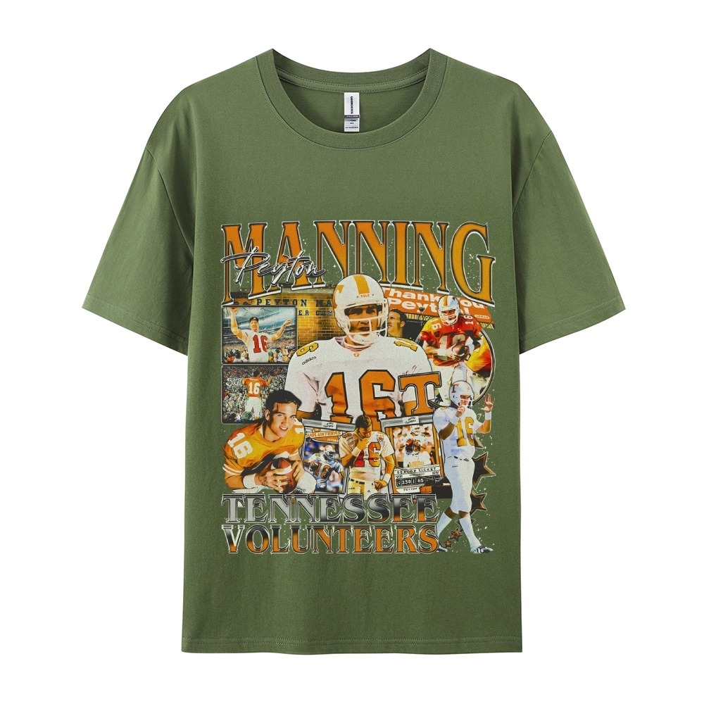 Classic Style Unisex-Adult Oversized Pure Cotton T-Shirt Graphic PEYTON MANNING - TENNESSEE TEE
