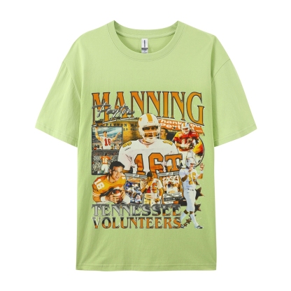 Classic Style Unisex-Adult Oversized Pure Cotton T-Shirt Graphic PEYTON MANNING - TENNESSEE TEE