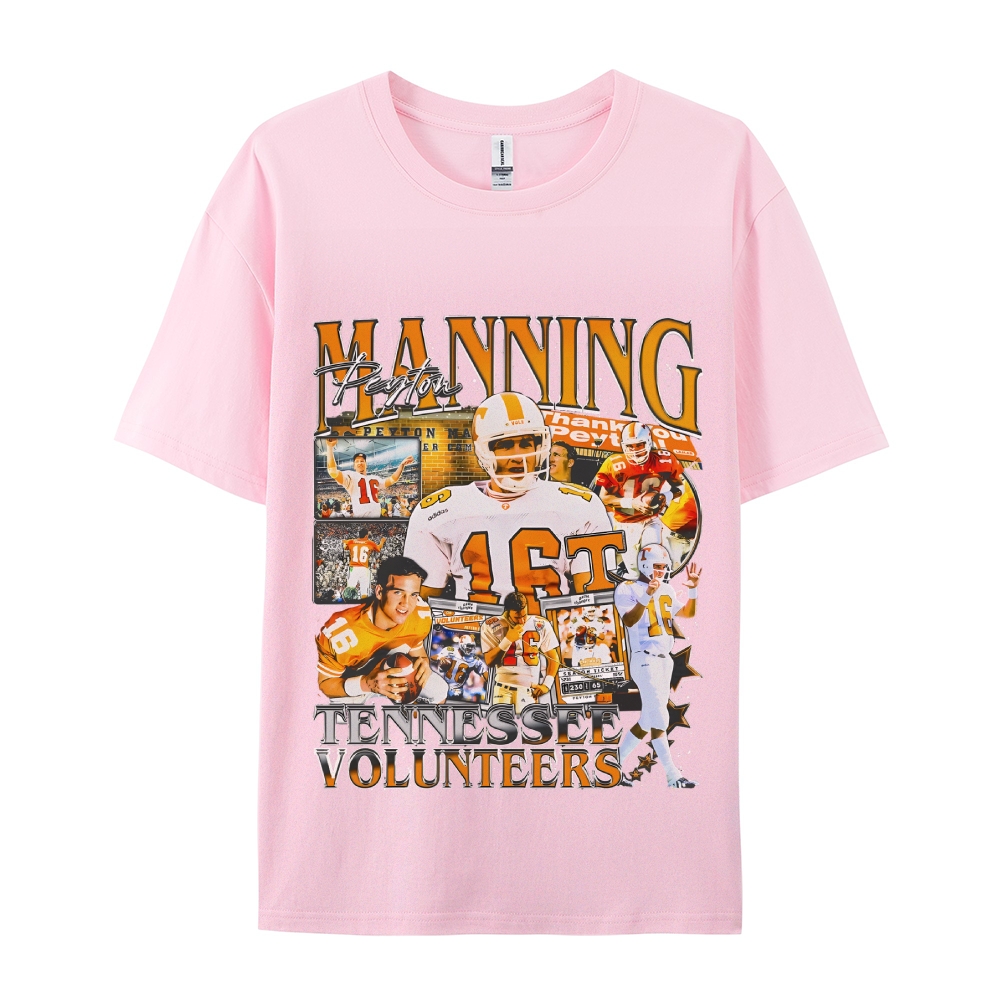 Classic Style Unisex-Adult Oversized Pure Cotton T-Shirt Graphic PEYTON MANNING - TENNESSEE TEE