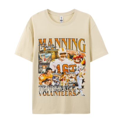 Classic Style Unisex-Adult Oversized Pure Cotton T-Shirt Graphic PEYTON MANNING - TENNESSEE TEE