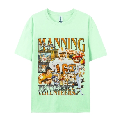 Classic Style Unisex-Adult Oversized Pure Cotton T-Shirt Graphic PEYTON MANNING - TENNESSEE TEE
