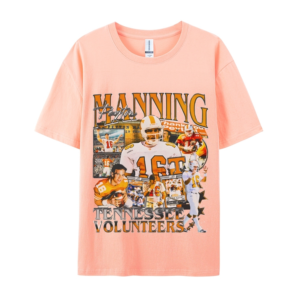 Classic Style Unisex-Adult Oversized Pure Cotton T-Shirt Graphic PEYTON MANNING - TENNESSEE TEE