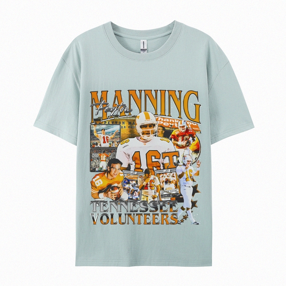Classic Style Unisex-Adult Oversized Pure Cotton T-Shirt Graphic PEYTON MANNING - TENNESSEE TEE
