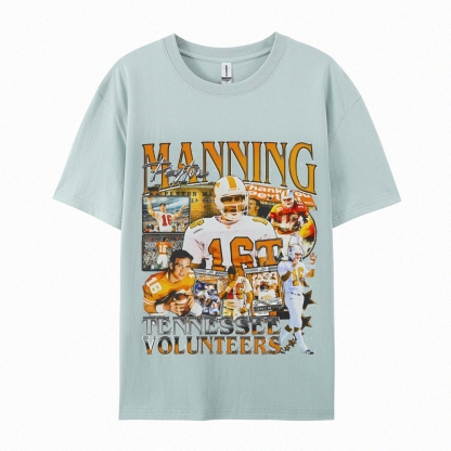 Classic Style Unisex-Adult Oversized Pure Cotton T-Shirt Graphic PEYTON MANNING - TENNESSEE TEE