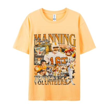 Classic Style Unisex-Adult Oversized Pure Cotton T-Shirt Graphic PEYTON MANNING - TENNESSEE TEE