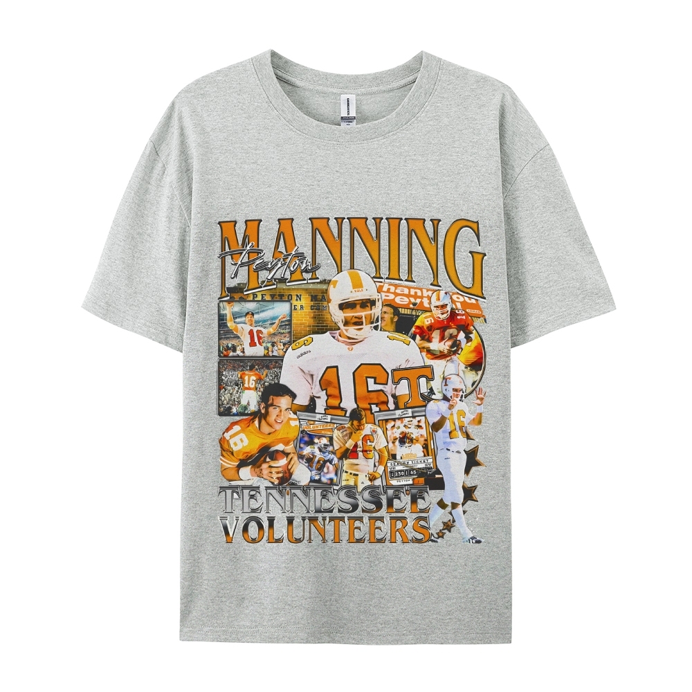 Classic Style Unisex-Adult Oversized Pure Cotton T-Shirt Graphic PEYTON MANNING - TENNESSEE TEE