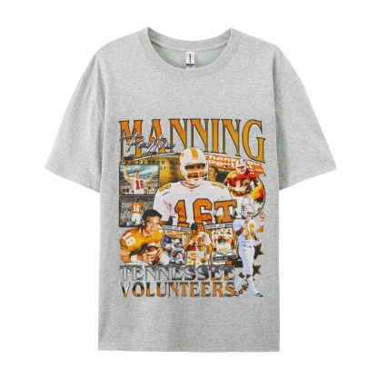 Classic Style Unisex-Adult Oversized Pure Cotton T-Shirt Graphic PEYTON MANNING - TENNESSEE TEE