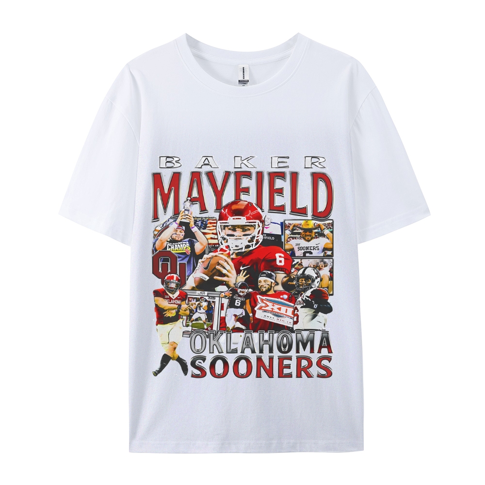 Unisex-Adult Ultra Cotton Washed T-Shirt Graphic BAKER MAYFIELD - OKLAHOMA TEE