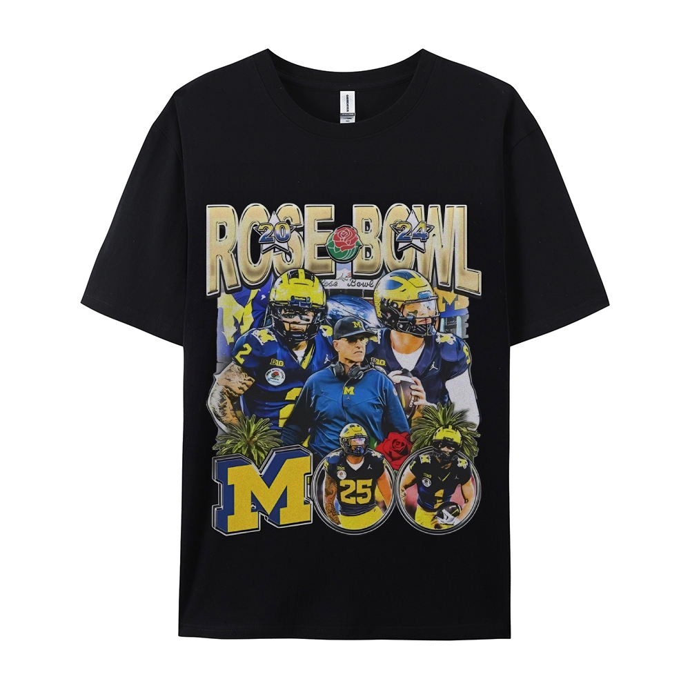 Unisex-Adult Ultra Cotton Washed T-Shirt Graphic MICHIGAN - ROSE BOWL TEE