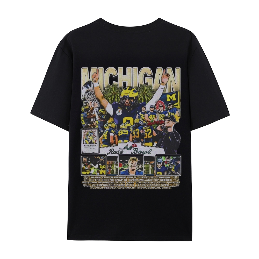 Unisex-Adult Ultra Cotton Washed T-Shirt Graphic MICHIGAN - ROSE BOWL TEE