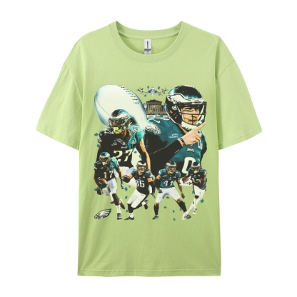 Classic Style Unisex-Adult Oversized Pure Cotton T-Shirt Graphic SUPER BOWL LII CHAMPS - EAGLES TEE