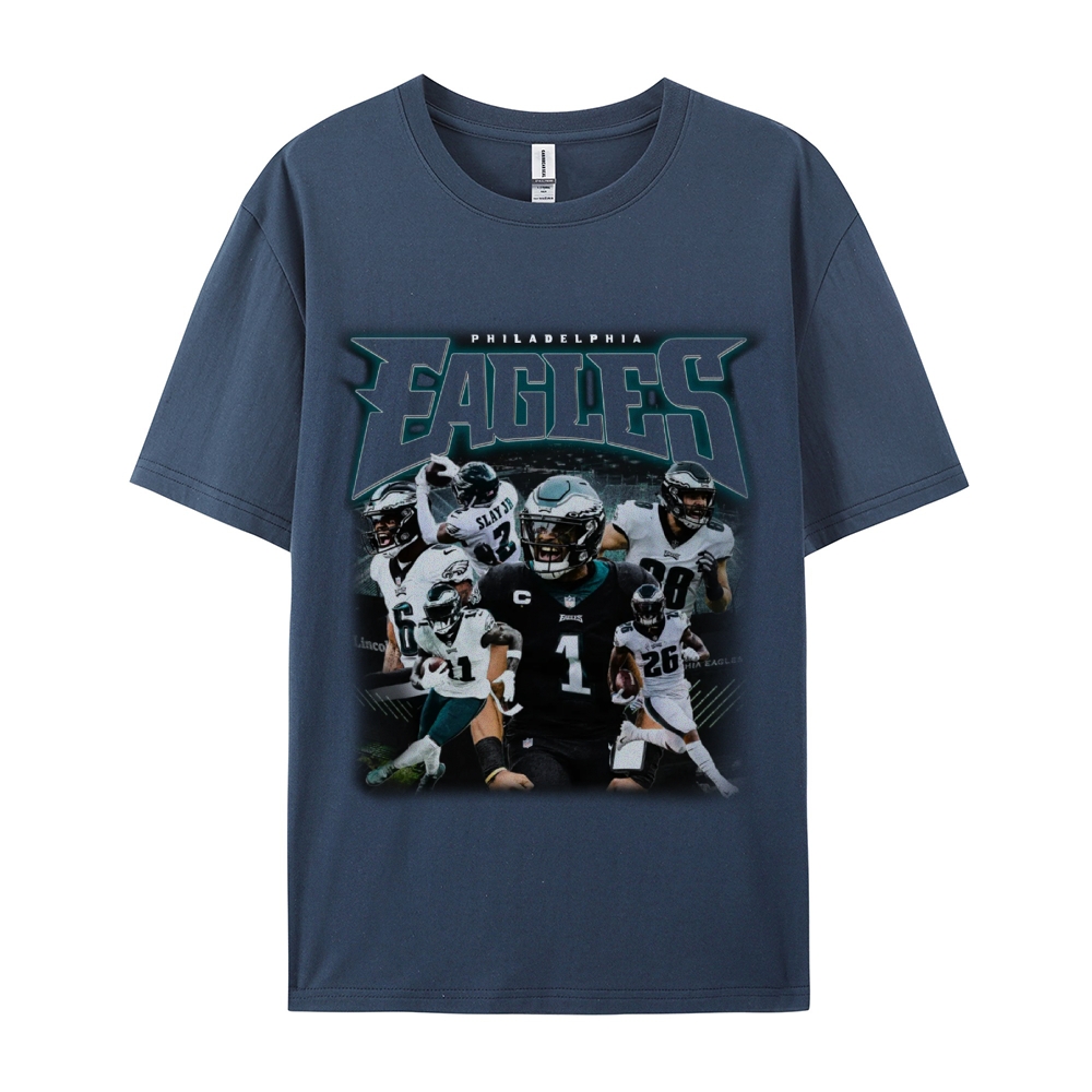 Classic Style Unisex-Adult Oversized Pure Cotton T-Shirt Graphic EAGLES TEE