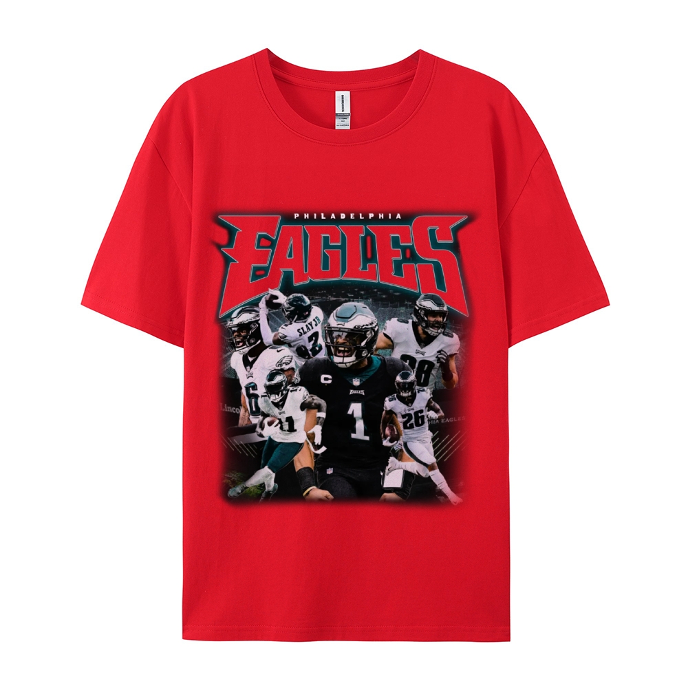 Classic Style Unisex-Adult Oversized Pure Cotton T-Shirt Graphic EAGLES TEE