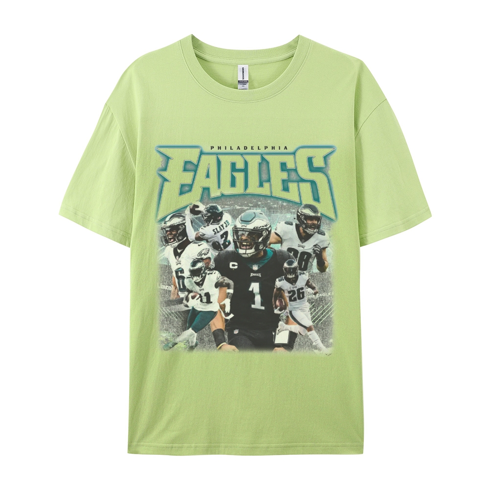 Classic Style Unisex-Adult Oversized Pure Cotton T-Shirt Graphic EAGLES TEE