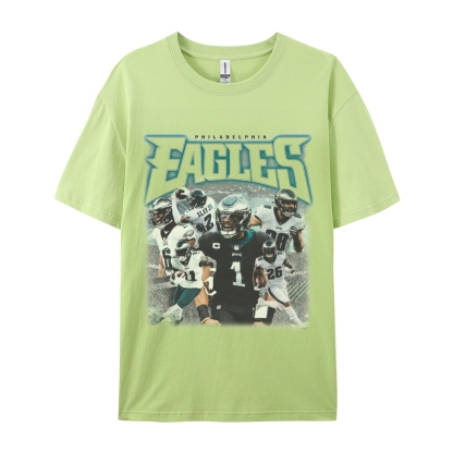 Classic Style Unisex-Adult Oversized Pure Cotton T-Shirt Graphic EAGLES TEE