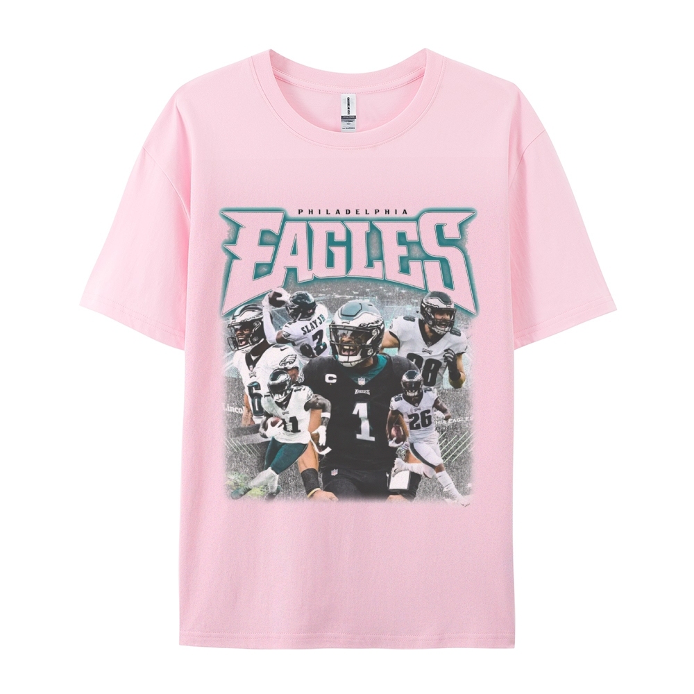 Classic Style Unisex-Adult Oversized Pure Cotton T-Shirt Graphic EAGLES TEE