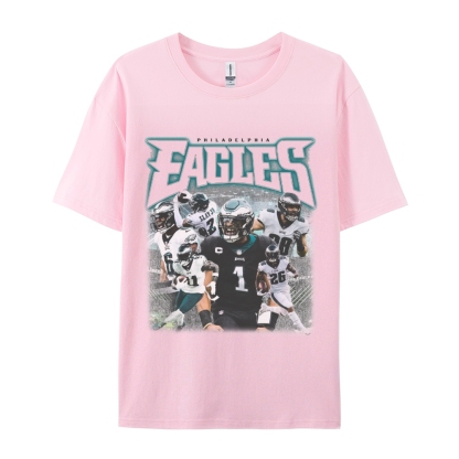 Classic Style Unisex-Adult Oversized Pure Cotton T-Shirt Graphic EAGLES TEE