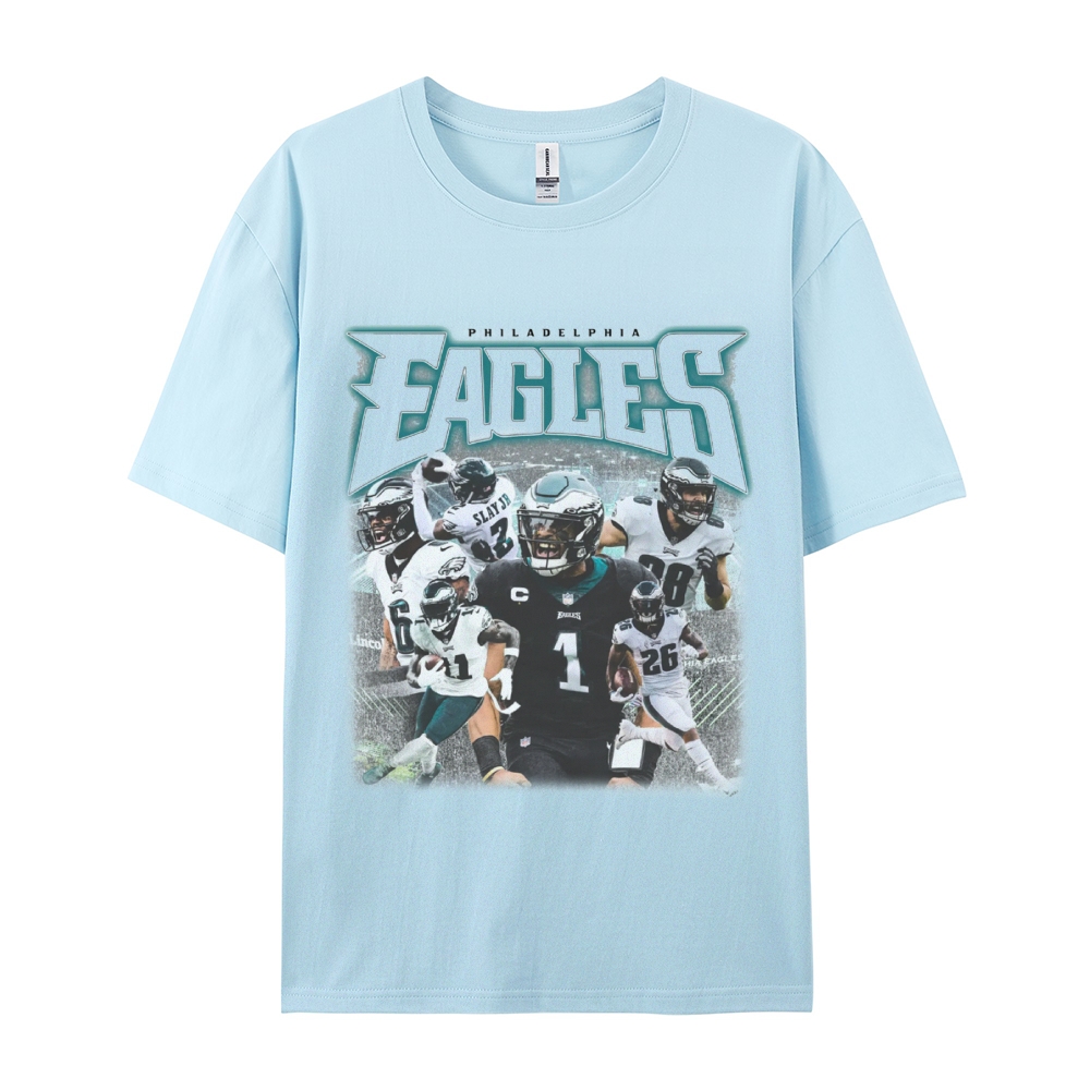 Classic Style Unisex-Adult Oversized Pure Cotton T-Shirt Graphic EAGLES TEE