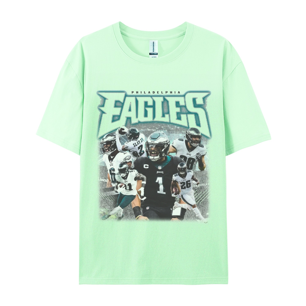 Classic Style Unisex-Adult Oversized Pure Cotton T-Shirt Graphic EAGLES TEE