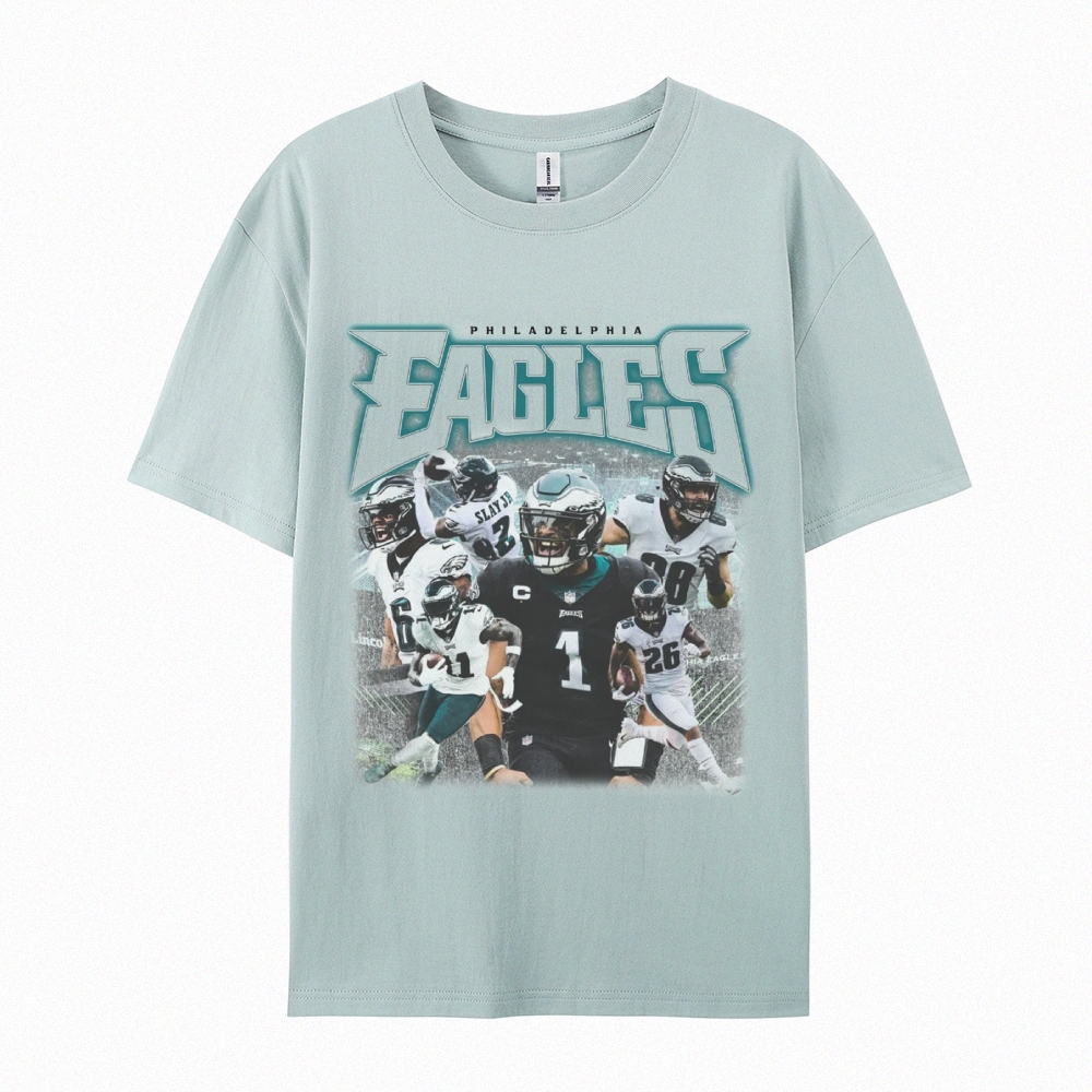 Classic Style Unisex-Adult Oversized Pure Cotton T-Shirt Graphic EAGLES TEE