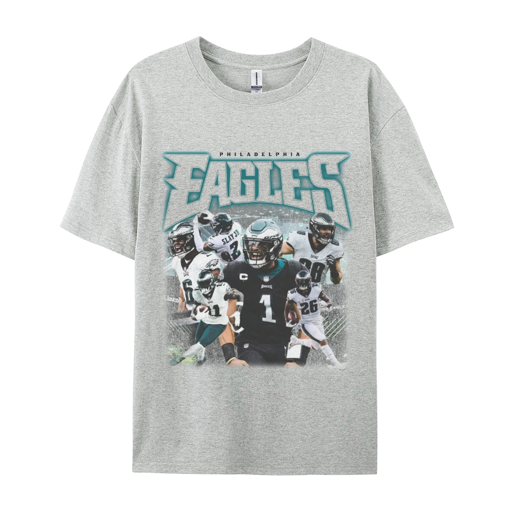 Classic Style Unisex-Adult Oversized Pure Cotton T-Shirt Graphic EAGLES TEE