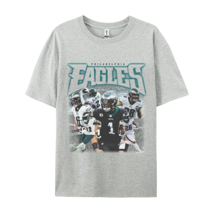 Classic Style Unisex-Adult Oversized Pure Cotton T-Shirt Graphic EAGLES TEE