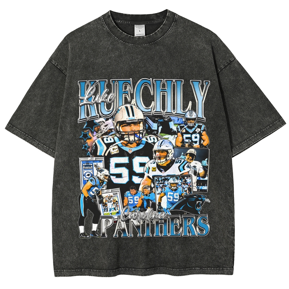Unisex-Adult Ultra Cotton Washed T-Shirt Graphic LUKE KUECHLY TEE