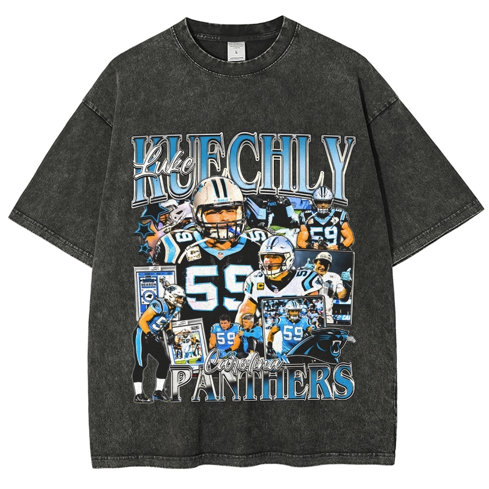 Unisex-Adult Ultra Cotton Washed T-Shirt Graphic LUKE KUECHLY TEE