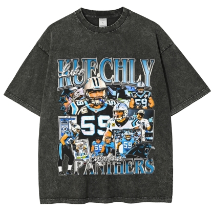 Unisex-Adult Ultra Cotton Washed T-Shirt Graphic LUKE KUECHLY TEE