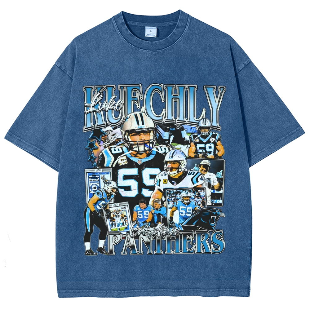 Unisex-Adult Ultra Cotton Washed T-Shirt Graphic LUKE KUECHLY TEE