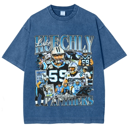 Unisex-Adult Ultra Cotton Washed T-Shirt Graphic LUKE KUECHLY TEE