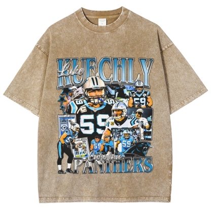 Unisex-Adult Ultra Cotton Washed T-Shirt Graphic LUKE KUECHLY TEE