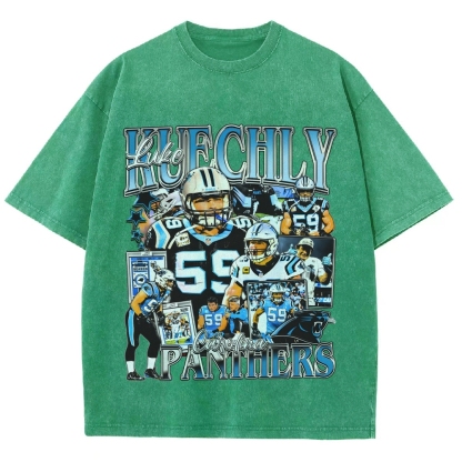 Unisex-Adult Ultra Cotton Washed T-Shirt Graphic LUKE KUECHLY TEE