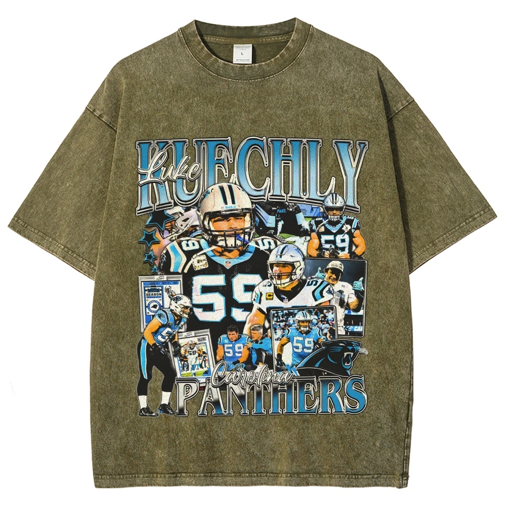 Unisex-Adult Ultra Cotton Washed T-Shirt Graphic LUKE KUECHLY TEE