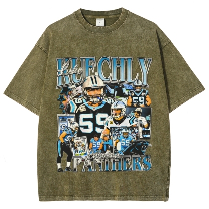 Unisex-Adult Ultra Cotton Washed T-Shirt Graphic LUKE KUECHLY TEE