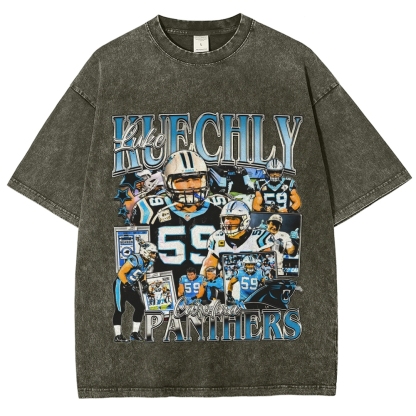 Unisex-Adult Ultra Cotton Washed T-Shirt Graphic LUKE KUECHLY TEE