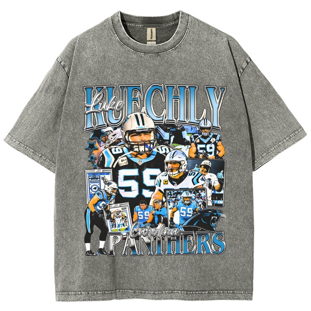 Unisex-Adult Ultra Cotton Washed T-Shirt Graphic LUKE KUECHLY TEE