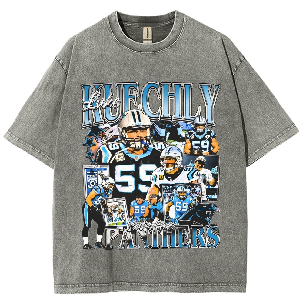 Unisex-Adult Ultra Cotton Washed T-Shirt Graphic LUKE KUECHLY TEE