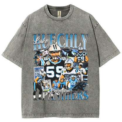 Unisex-Adult Ultra Cotton Washed T-Shirt Graphic LUKE KUECHLY TEE