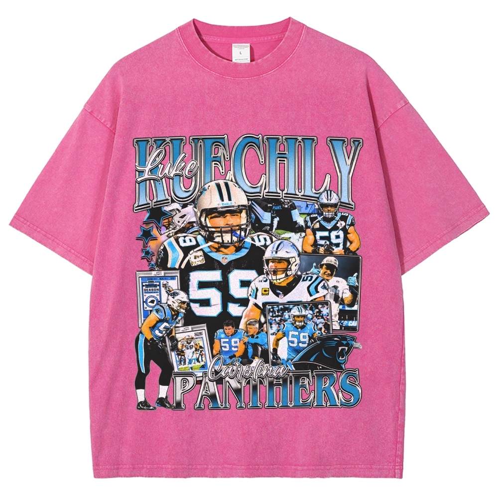 Unisex-Adult Ultra Cotton Washed T-Shirt Graphic LUKE KUECHLY TEE
