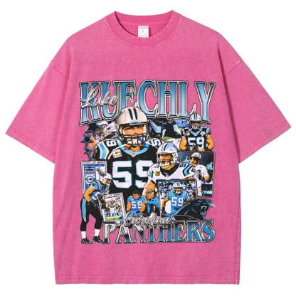 Unisex-Adult Ultra Cotton Washed T-Shirt Graphic LUKE KUECHLY TEE