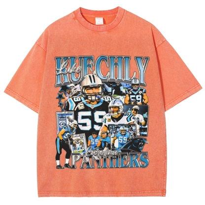 Unisex-Adult Ultra Cotton Washed T-Shirt Graphic LUKE KUECHLY TEE