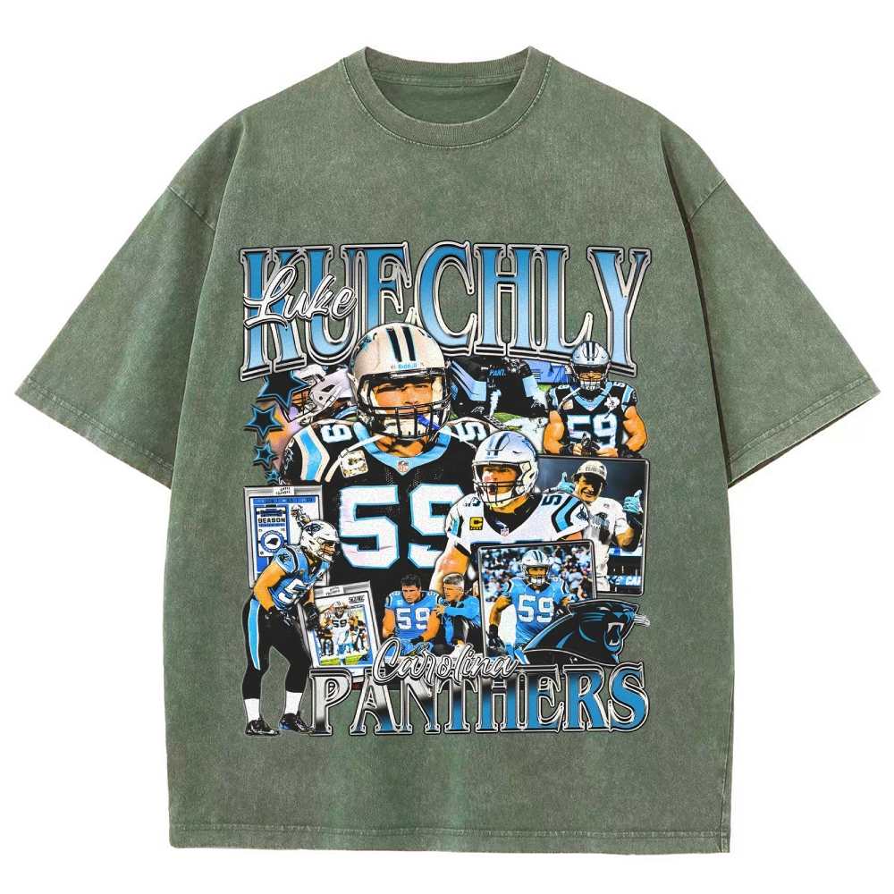 Unisex-Adult Ultra Cotton Washed T-Shirt Graphic LUKE KUECHLY TEE