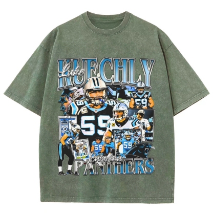Unisex-Adult Ultra Cotton Washed T-Shirt Graphic LUKE KUECHLY TEE